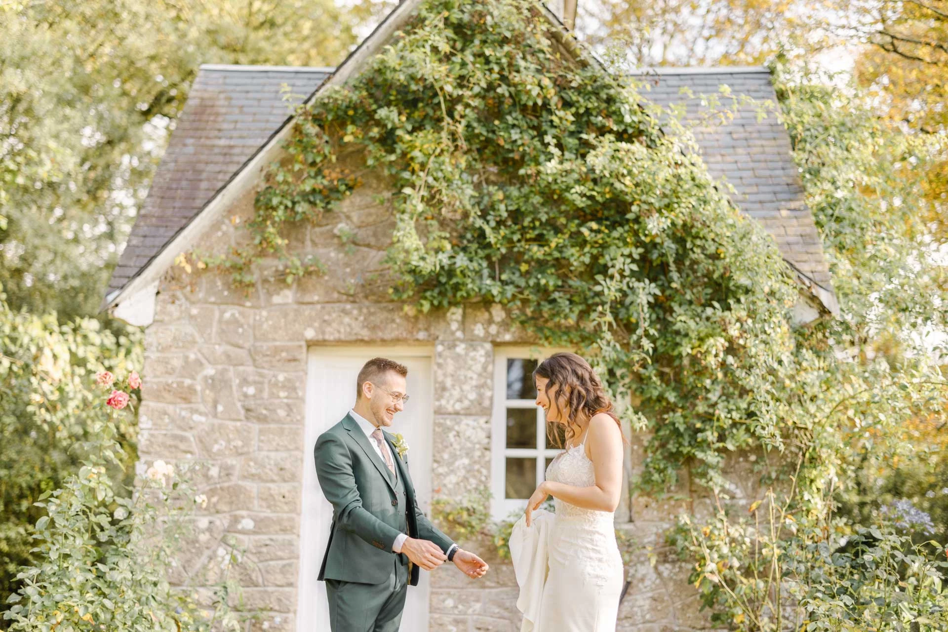 bonheur chalet jardin mariage composition florale